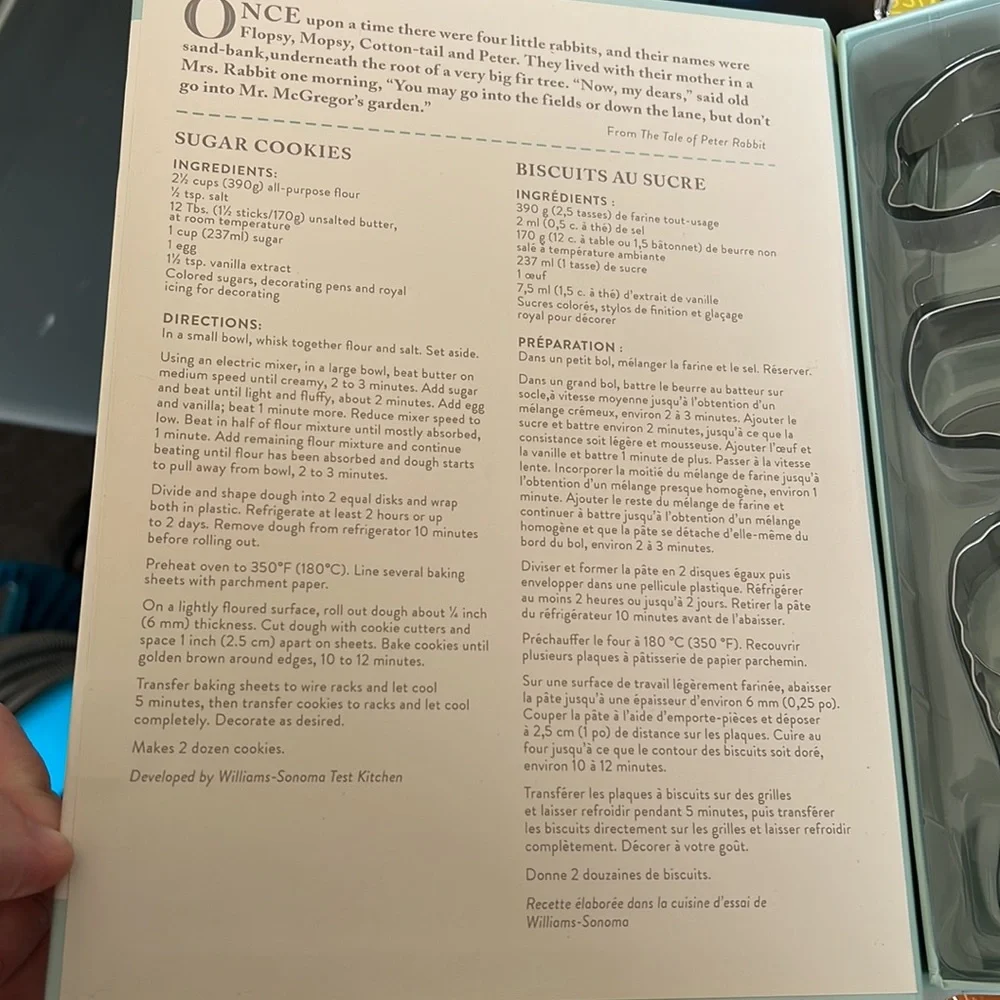 Williams Sonoma Peter Rabbit Cookie Kit